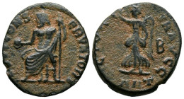 MAXIMINO II. Follis. (Ae. 1,42g/15mm). 310-313 d.C. Antioquía. (McAlee 171b). Anv: Júpiter sentado a la izquierda sosteniendo el globo en la mano dere...