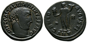 MAXIMINO II. Follis. (Ae. 4,56g/21mm). 311-312 d.C. Antioquía. (RIC 164b). Anv: Busto laureado de Maximino a derecha, alrededor leyenda: IMP C GAL VAL...