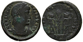 CONSTANTINO I. Follis. (Ae. 1,66g/16mm). 306-337 d.C. Nicomedia. (RIC 188). Anv: Busto diademado y drapeado de Constantino I a derecha, alrededor leye...