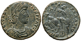 CONSTANCIO II. Centenional. (Ae. 4,15g/22mm). 351-355 d.C. Antioquía. (RIC 82). Anv: Busto diademado, drapeado y con coraza de Constacio II a derecha,...