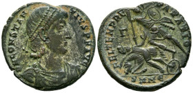 CONSTANCIO II. Centenional. (Ae. 4,12g/22mm). 351-355 d.C. Nicomedia. (RIC 84). Anv: Busto diademado, drapeado y con coraza de Constacio II a derecha,...