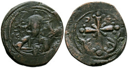 ANONIMA, Atribuída a Nicéforo III. Follis. (Ae. 5,85g/27mm). 1075-1080 d.C. Constantinopla. (Seaby 1889). Anv: Busto de Cristo de frente ninbado porta...