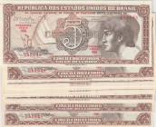 Brazil 5 Cruzeiros 1961 (20) Sequential #
UNC. Pick 166b. Sold as-is, no returns. 