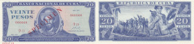 Cuba 20 Pesos 1971 Specimen
UNC. Pick 105as.