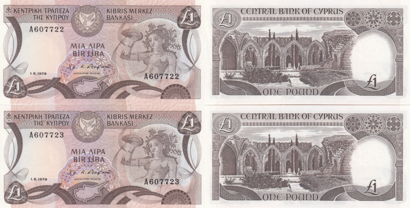 Cyprus 1 Pound 1979 (2) Sequential #
UNC. Pick 46. Sold as-is, no returns. 