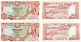 Cyprus 500 Mils 1982 (2) Sequential #
UNC. Pick 45. Sold as-is, no returns. 