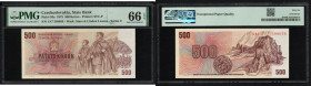 Czechoslovakia 500 Korun 1973 - PMG 66 EPQ Gem Uncirculated
Pick 93a.