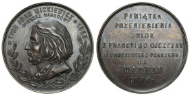 Polish Medals 17th-20th centuries
POLSKA / POLAND / POLEN / POLOGNE / POLSKO

Medal przeniesienie zwłok Wawel Mickiewicz 1890 - BRĄZ 
AW: Głowa Mi...