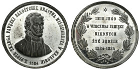 Polish Medals 17th-20th centuries
POLSKA / POLAND / POLEN / POLOGNE / POLSKO

Medal, Piotr Skarga - założenie Bractwa Miłosierdzia 1884 – CYNK 
AW...