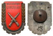 Phaleristics - Orders, badges, decorations
POLSKA / POLAND / POLEN / POLOGNE / POLSKO

PRL. Odznaka Wzorowy Strzelec - WERSJA DUŻA 

Wykonane w m...