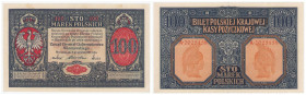 Polish banknotes 1916 - 1948
POLSKA / POLAND / POLEN / POLOGNE / POLSKO

100 marek polskich 1916 seria A, Generał 

Poziome i pionowe złamanie. W...