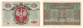 Polish banknotes 1916 - 1948
POLSKA / POLAND / POLEN / POLOGNE / POLSKO

50 marek polskich 1916 seria A - Biletów, jenerał 

Odmiana z zapisem „B...