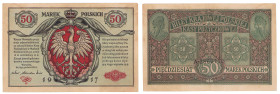 Polish banknotes 1916 - 1948
POLSKA / POLAND / POLEN / POLOGNE / POLSKO

50 marek polskich 1916 seria A - Biletów, jenerał 

Odmiana z zapisem „B...