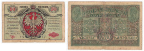 Polish banknotes 1916 - 1948
POLSKA / POLAND / POLEN / POLOGNE / POLSKO

50 marek polskich 1916 seria A, Biletów, jenerał 

Odmiana z zapisem „Bi...