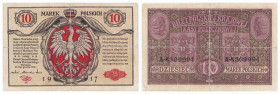 Polish banknotes 1916 - 1948
POLSKA / POLAND / POLEN / POLOGNE / POLSKO

10 marek polskich 1916 seria A, biletów... Generał 

Ślady długiego obie...