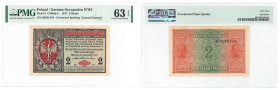 Polish banknotes 1916 - 1948
POLSKA / POLAND / POLEN / POLOGNE / POLSKO

2 marki polskie 1916, Generał, seria B, PMG 63 EPQ - BEAUTIFUL 

Banknot...