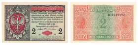 Polish banknotes 1916 - 1948
POLSKA / POLAND / POLEN / POLOGNE / POLSKO

2 marki polskie 1916, Generał, seria B - BEAUTIFUL 

Pięknie zachowany e...