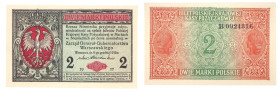 Polish banknotes 1916 - 1948
POLSKA / POLAND / POLEN / POLOGNE / POLSKO

2 marki polskie 1916, Generał, seria B 

Pięknie zachowany egzemplarz. P...