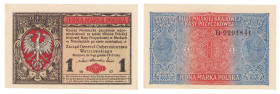 Polish banknotes 1916 - 1948
POLSKA / POLAND / POLEN / POLOGNE / POLSKO

1 marka polska 1916 seria B - Generał 

Złamany lewy, dolny narożnik.
...