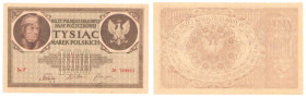 Polish banknotes 1916 - 1948
POLSKA / POLAND / POLEN / POLOGNE / POLSKO

1.000 marek polskich 1919 seria F 

Złamane w pionie, lekko zaokrąglone ...