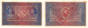 Polish banknotes 1916 - 1948
POLSKA / POLAND / POLEN / POLOGNE / POLSKO

WZÓR / SPECIMEN 5.000 marek polskich 1920, seria II-A 

Naderwania na ma...