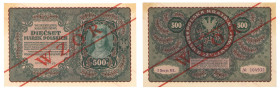 Polish banknotes 1916 - 1948
POLSKA / POLAND / POLEN / POLOGNE / POLSKO

WZÓR / SPECIMEN 500 marek polskich 1919 seria I-BL 

Seria I-BL, numerac...