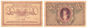 Polish banknotes 1916 - 1948
POLSKA / POLAND / POLEN / POLOGNE / POLSKO

20 marek polskich 1919 seria IF 

Ślady długiego obiegu.

Condition: 5...