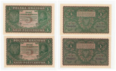 Polish banknotes 1916 - 1948
POLSKA / POLAND / POLEN / POLOGNE / POLSKO

5 marek polskich 1919, seria II-CJ i II-EA 

Pięknie zachowane.

Condi...