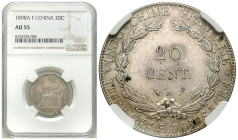 China
French Indochina 20 centimes 1898 NGC AU55 

Moneta w slabie NGC z oceną AU55. Patyna.

Details: Ag 
Condition: NGC AU55 (NGC AU55) 
Lite...