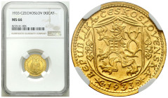 Czech Republic and Czechoslovakia
Czechoslovakia. Ducat, 1933, Kremnica NGC MS66 - BEAUTIFUL 

Wyśmienicie zachowany egzemplarz doceniony wysoką no...