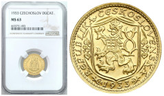 Czech Republic and Czechoslovakia
Czechoslovakia. Ducat, 1933, Kremnica - Saint Wenceslas NGC MS63 

Wspaniale zachowany egzemplarz, intensywny poł...