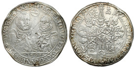 Germany
Germany, Saxony. Frederick William and John (1573-1602). Thaler 1591 

Rzadszy typ talara.Skaleczenia na rancie i w polu.

Details: 28,82...