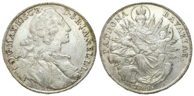 Germany
Germany, Bavaria. Maximilian III Joseph (1745-1777). Thaler 1765, Munich 

Justunek, rysy w polu.

Details: 27,96 g Ag 
Condition: 3 (VF...