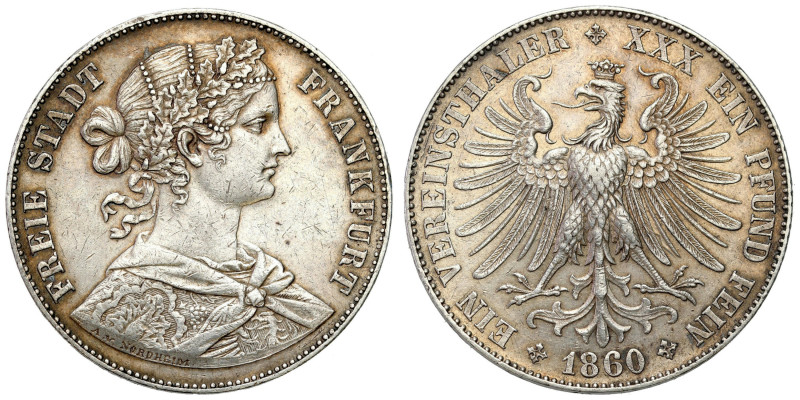 Germany
Germany. Thaler 1860, Frankfurt

Patyna. Ładnie zachowany egzemplarz,...