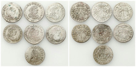 Germany
Germany, Prussia. Six-gross coin 1682-1698, Knigsberg, set of 7 

Różne roczniki. Kilka sztuk z połyskiem w tle.

Details: Ag 
Condition...