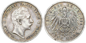 Germany
Germany, Prussia. Wilhelm II (18881918). 5 Marks 1896 A, Berlin - RARE

Rzadka moneta. Nakład jedynie 45,925 sztuk.

Details: 27,72 g Ag...