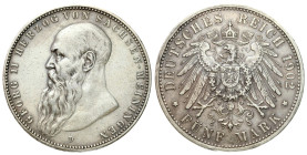 Germany
Germany, Saxony-Meiningen. George II (18661914). 5 Marks 1902 D, Munich - RARE 

Rzadka pięciomarkówka.

Details: 27,76 g Ag 
Condition:...