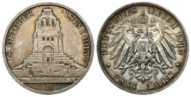 Germany
Germany, Saxony. Frederick Augustus III (19041918), 3 marks 1913 E, Muldenhtten

Wybite z okazji 100. rocznicy zwycięstwa z Napoleonem Bona...