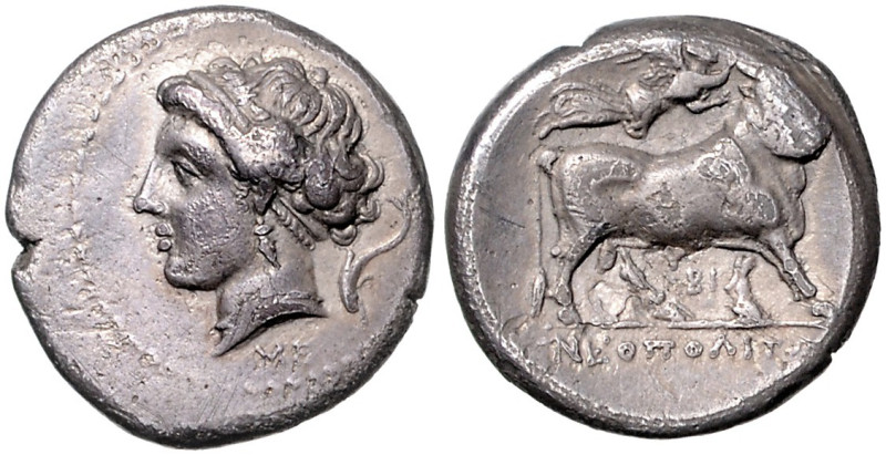 ITALIEN, KAMPANIEN, Stadt Neapolis, AR Didrachme (275-250 v.Chr.). Kopf der Wass...