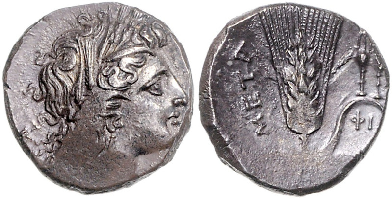 ITALIEN, LUKANIEN, Stadt Metapont, AR Stater (330-300 v.Chr.). Kopf der Demeter ...