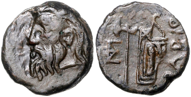 GRIECHENLAND, THRAKIEN, Stadt Olbia, AE 21 (4./3.Jh.v.Chr.). Kopf d. Borysthenes...
