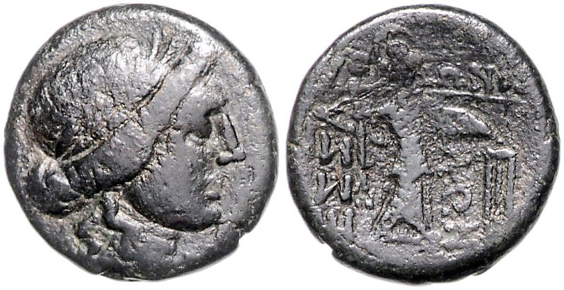 GRIECHENLAND, THESSALIEN, Thessalische Liga, AE 19 (196-146 v.Chr.). Belorb. Apo...