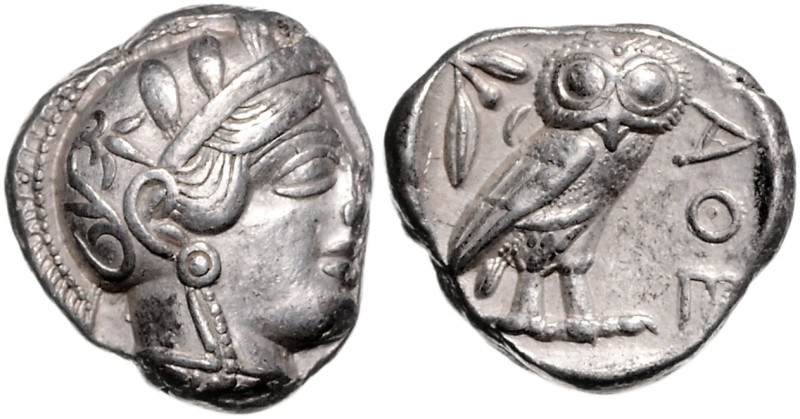 GRIECHENLAND, ATTIKA, Stadt Athen, AR Tetradrachme (430-322 v.Chr.). Kopf der At...