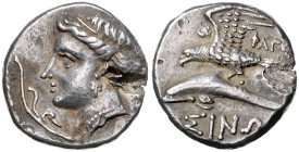 KLEINASIEN, PAPHLAGONIEN, Stadt Sinope, AR Drachme (333-306 v.Chr.). Kopf der Sinope, Haare gerollt, davor Aplustre. Rs. Seeadler auf Delphin, darüber...
