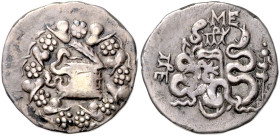 KLEINASIEN, MYSIEN, Stadt Pergamon, AR Cistophor (133-67 v.Chr.). Cista mystica mit Schlange im Efeukranz. Rs.Bogen in Köcher zwischen zwei Schlangen,...