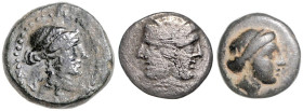 KLEINASIEN, KARIEN, Insel Rhodos, AE 11 (333-304 v.Chr.). Diad. Kopf der Rhodos r. Rs.Rose mit Knospe links (BMC 18.238.93). Erh. ss; 1,50g; 11,4mm; 1...