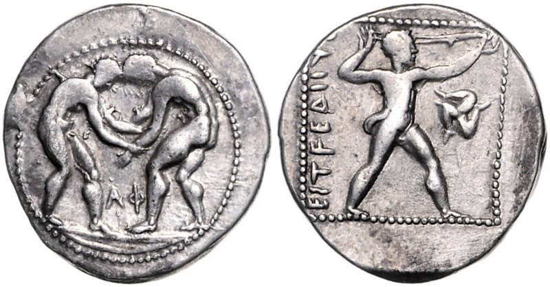 KLEINASIEN, PAMPHYLIEN, Stadt Aspendos, AR Stater (370-330 v.Chr.). 2 nackte Ath...