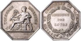 FRANKREICH / VALENCIENNES, Stadt, Oktogon. Silberjeton o.J. (Domard) der Handelsbörse. COMMERCE - INDUSTRIE, sitzender Merkur. Rs.BOURSE DE COMMERCE D...