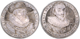 GROSSBRITANNIEN, Jakob I., 1603-1625, Gravierter Jeton o.J. in Niello-Marnier. Brustb. r. Rs.Brustb. seines Sohnes Karl. 27mm; 2,31g. Mit altem Bestim...