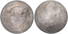GROSSBRITANNIEN, Charles I., 1625-1649, Gravierter Jeton o.J. in Niello-Marnier. Brustb. von vorn. Rs.Brustb. seiner Frau Maria von Frankreich von vor...